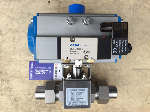 氣動高壓卡套焊接球閥